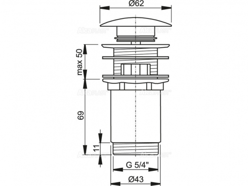 Alcaplast A392B Слив для раковины, белая крышка