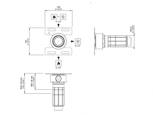 CeaDesign UCS01 Встраиваемая часть смесителя