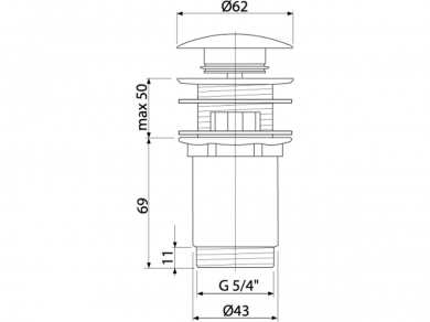 Alcaplast A392A Слив для раковины, бронза